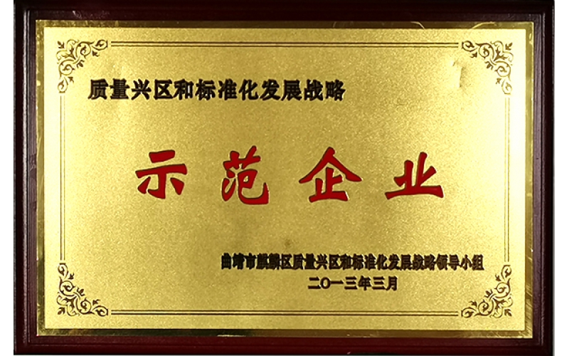 質(zhì)量興區(qū)和標(biāo)準(zhǔn)化發(fā)展戰(zhàn)略示范企業(yè)